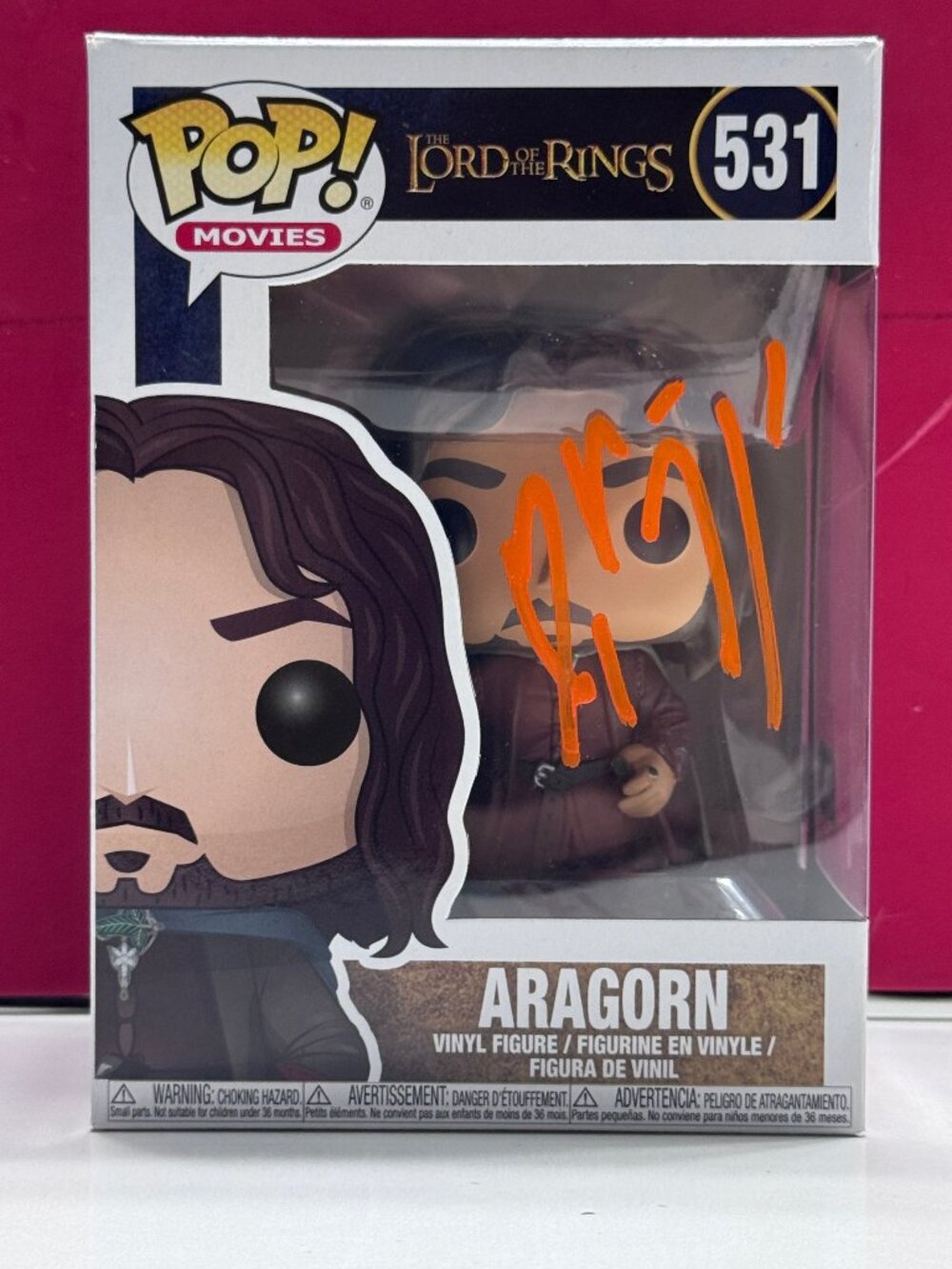FUNKO POP! Lord Rings ARAGORN #531 Signed by Viggo Mortensen RARE COA AUTHENTIC
